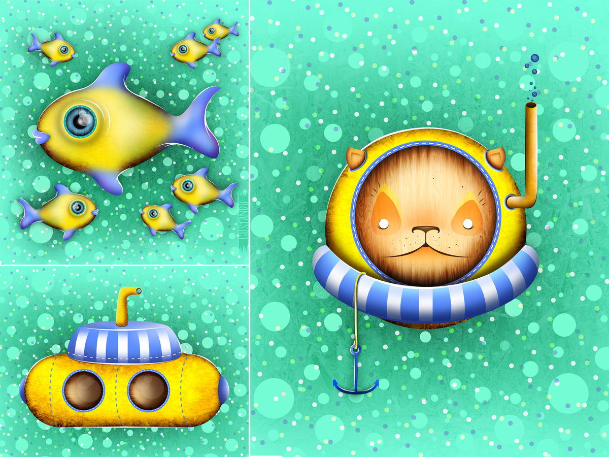 kid baby children sea Space  land SKY Fun animal Nature cartoon color frame star bubble