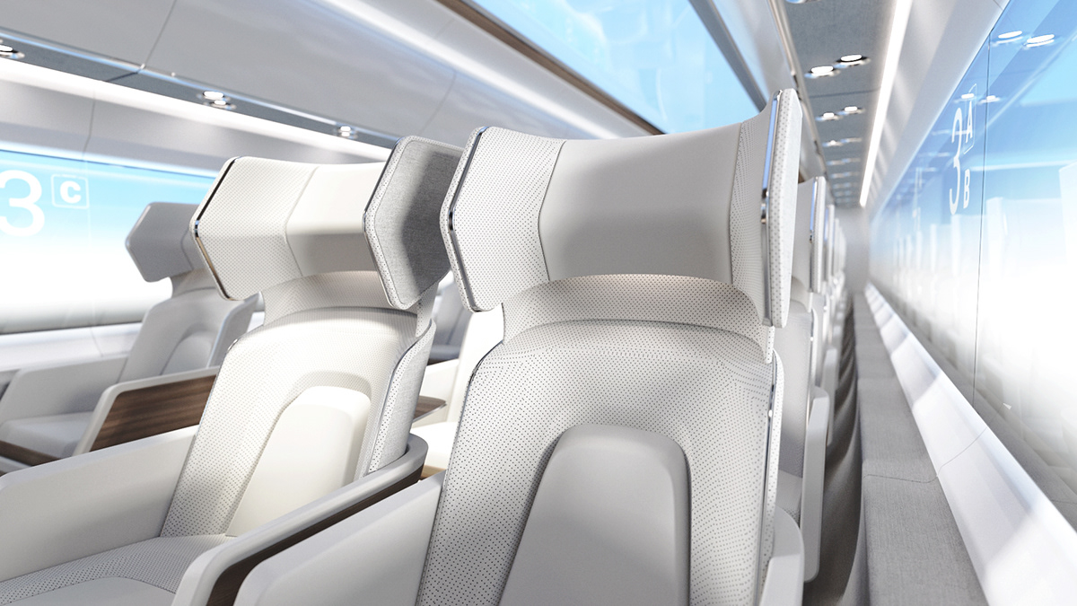 Automotive design hyperloop industiral design product design  rail vehicle design Transportation Design CGI inderior design