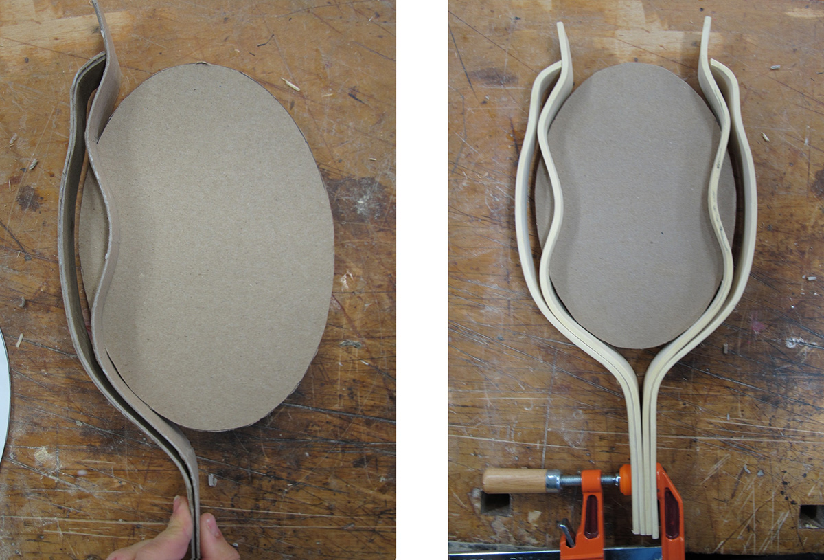 mirror handheld wood bent-lamination