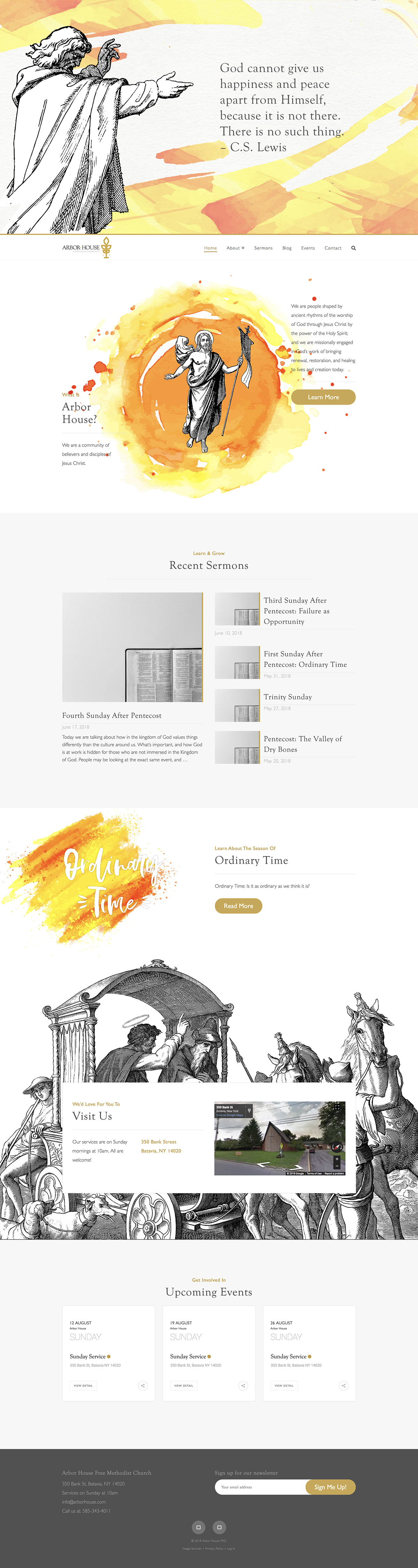 church Website modern historic graphic graphic design  wordpress