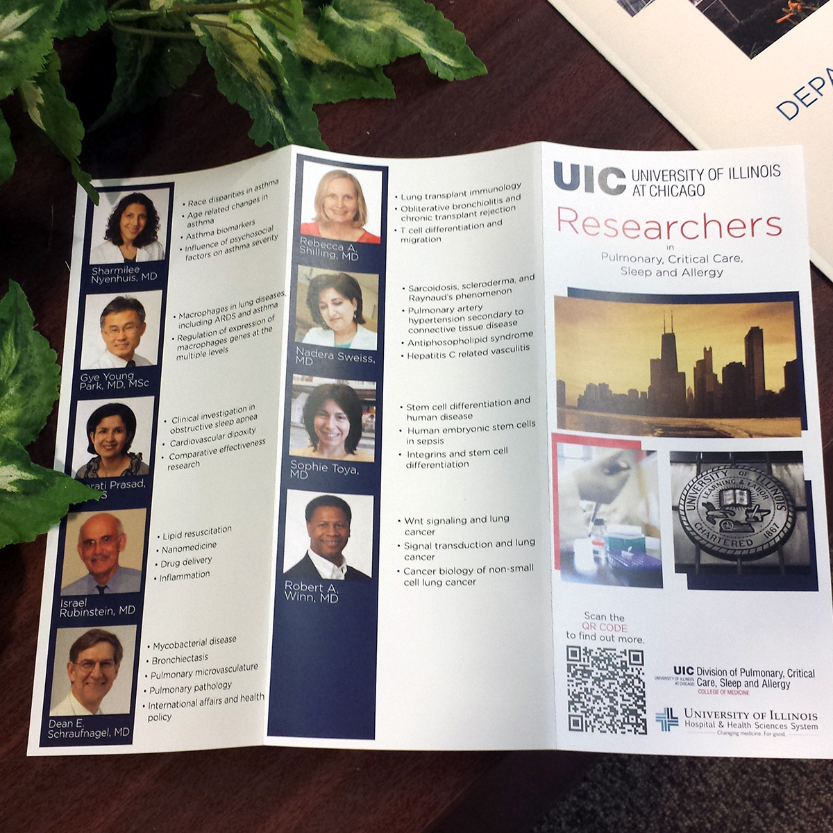 brochure research trifold informational UIC pulmonary critical care
