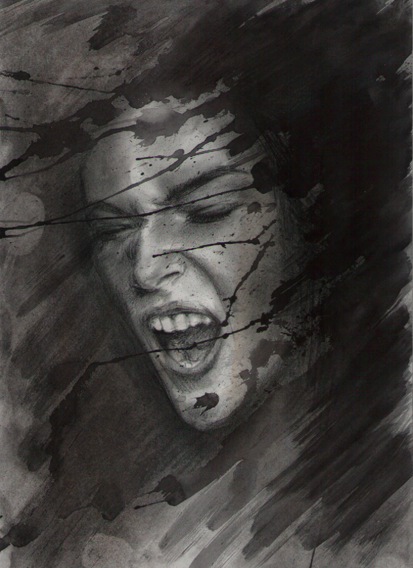 charcoal pencil portrait sketch