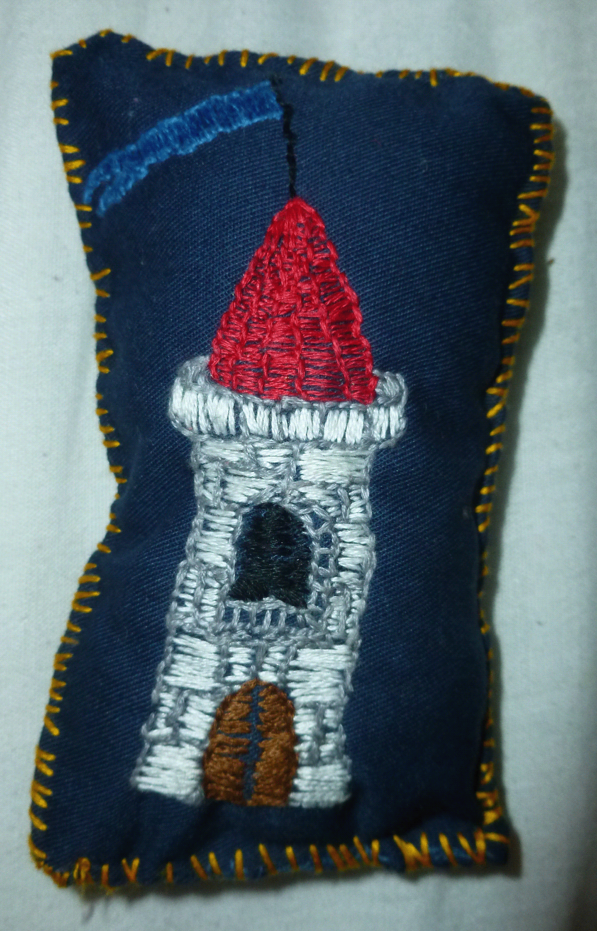 Castle pincushion Embroidery sewing