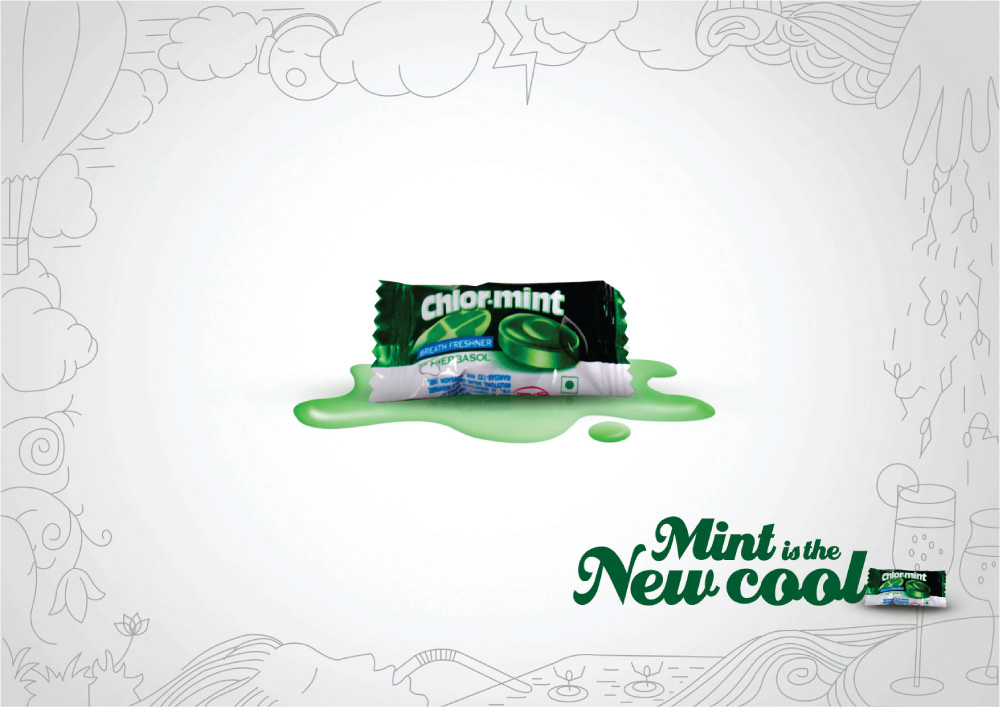 chloromint mouth freshener ice cool ads print ad illustrations