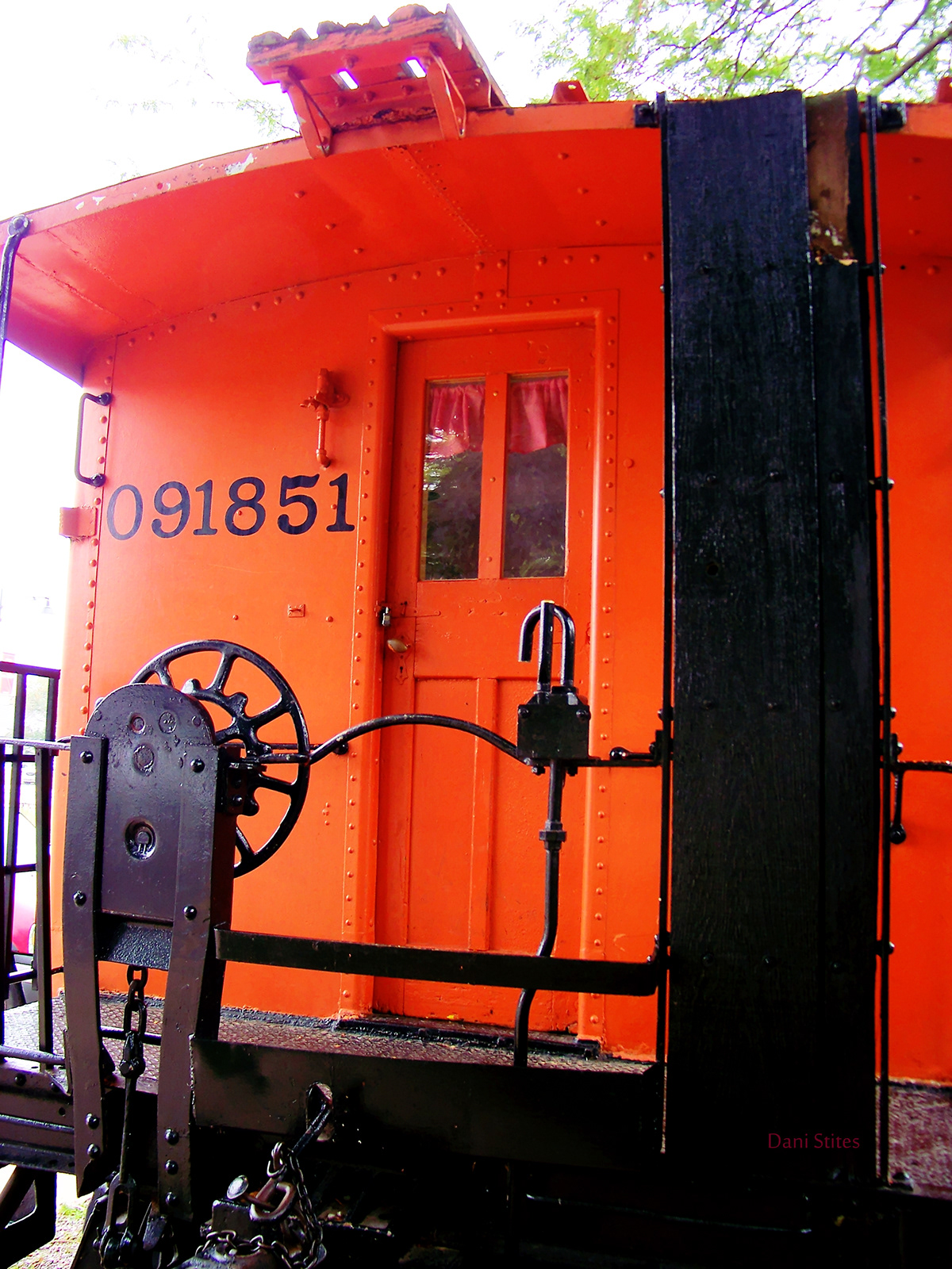 caboose orange railroad train Train Car windows