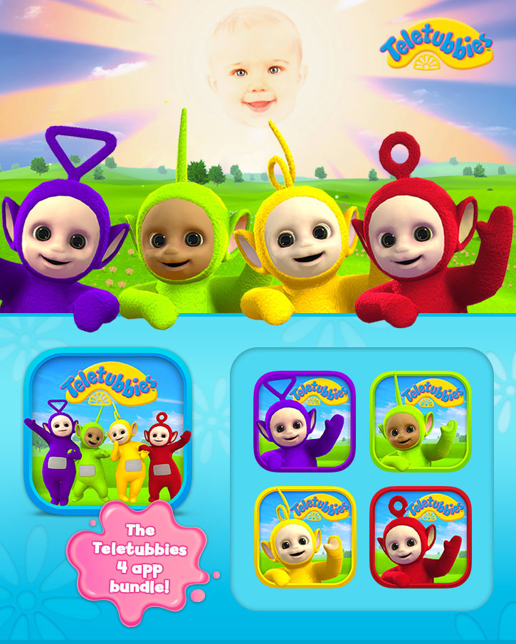 teletubbies Preschool app design cbeebies TInky Winky laa laa po dispy UI ux television app bundle ios