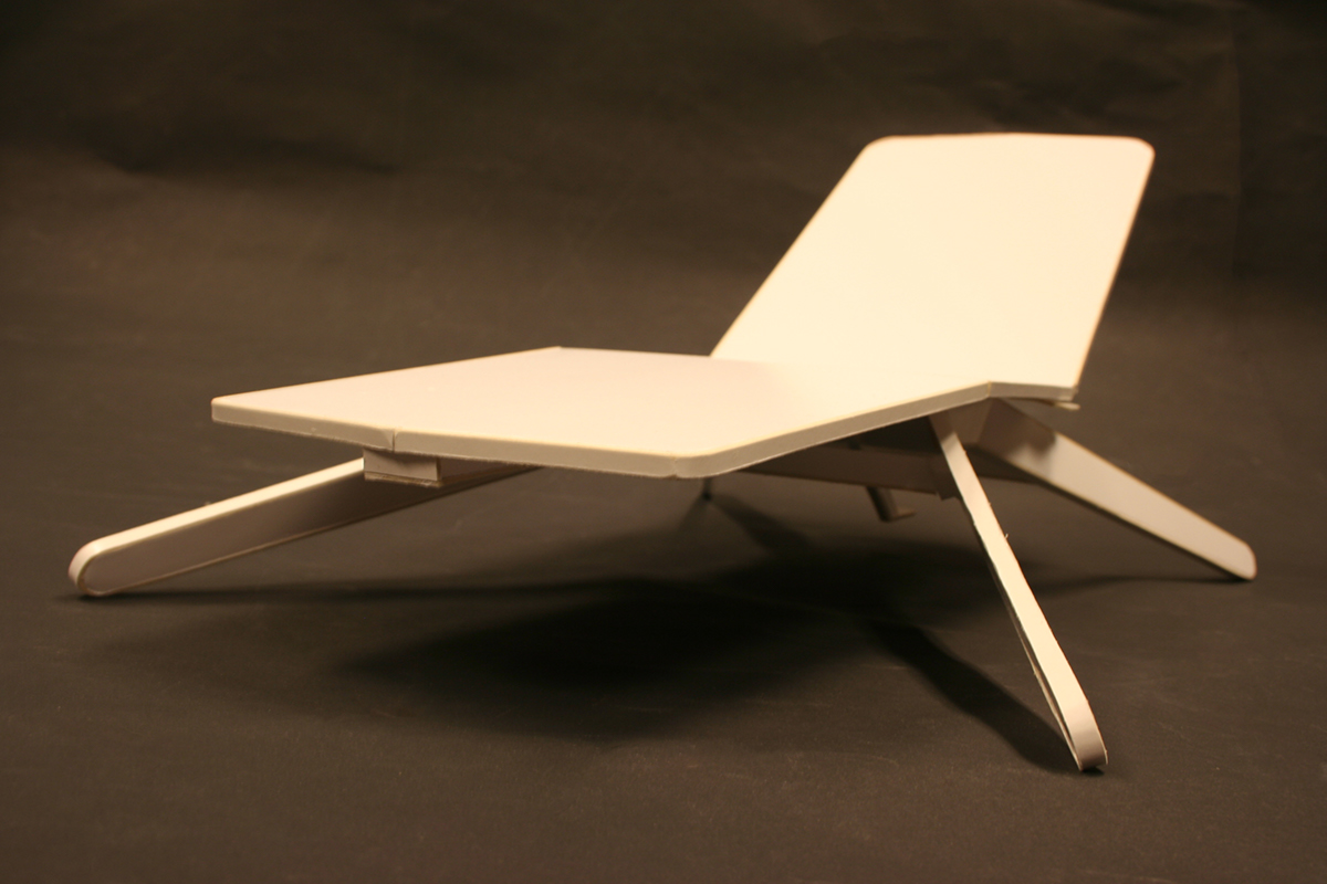 deck chair furniture paper model cardboard foamboard Spa David Hassmund pyssel