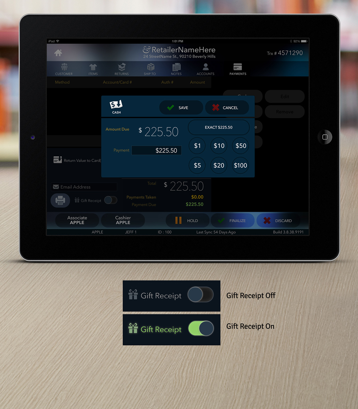 iPad pos design UI ux