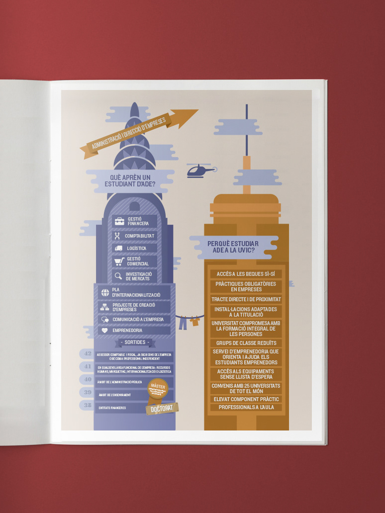 infography University barcelona book magazine design magazine draw vector Vector Illustration