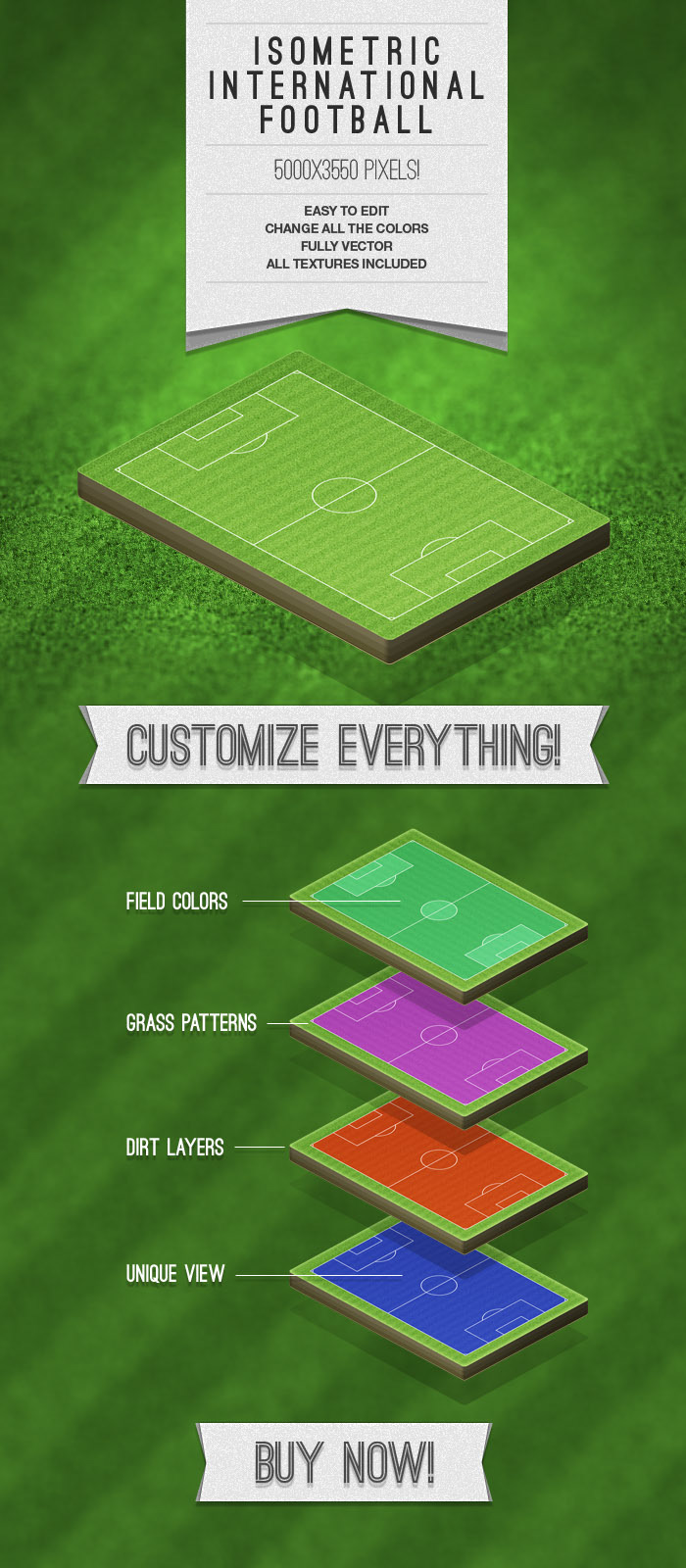 soccer football International Isometric field pitch game overtime Competition competitive match Smart smart object photoshop 3D league sport sports trophy champion winner green grass dirt texture