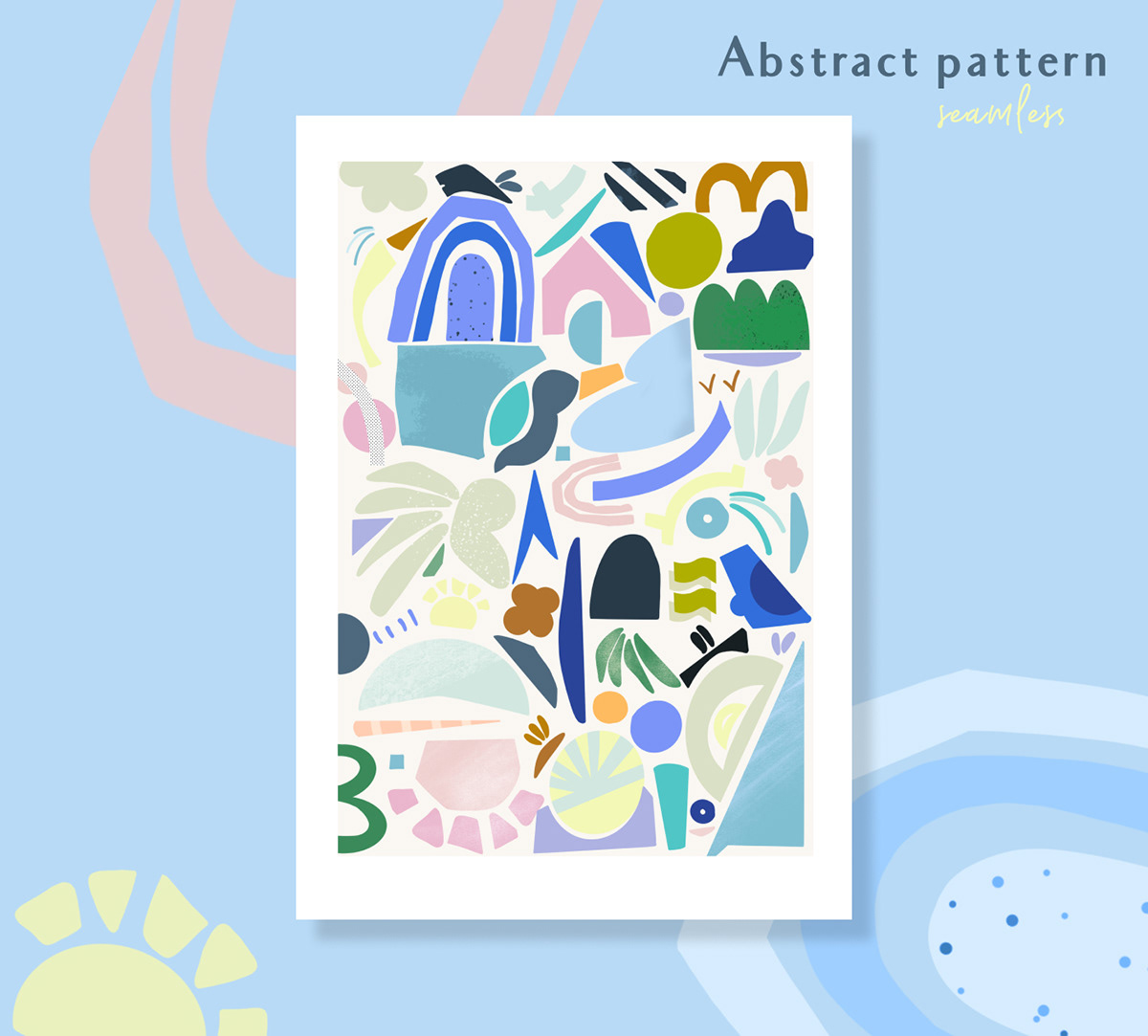 abstract contemporary digitalart graphicdesign handdrawn minimal nursery pastel pattern patterndesign