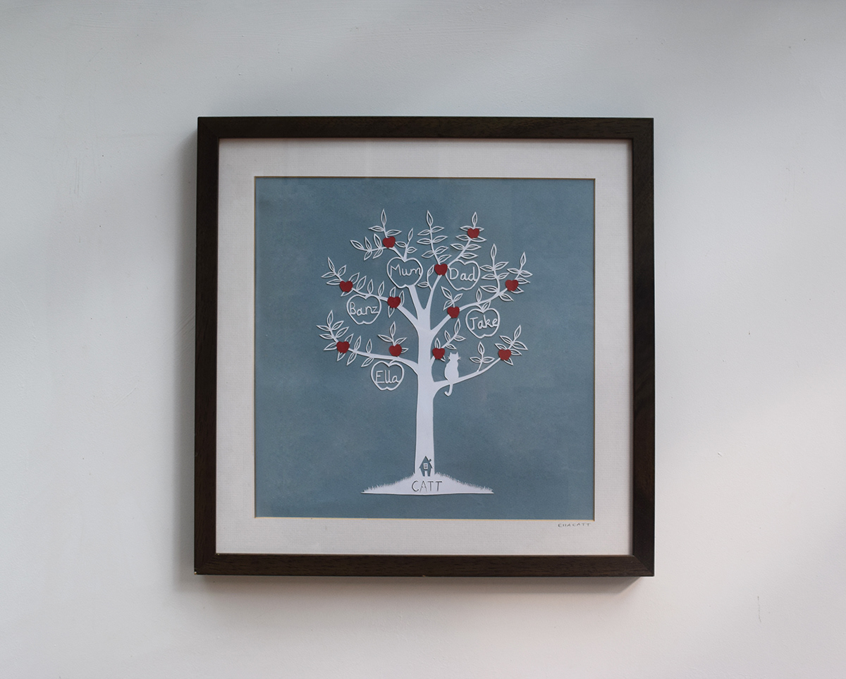 Family Tree hand craft personalised paper gift