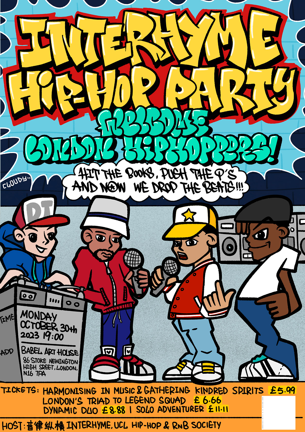 cartoon digital illustration Drawing  ILLUSTRATION  Procreate hiphop Graffiti dj flyer