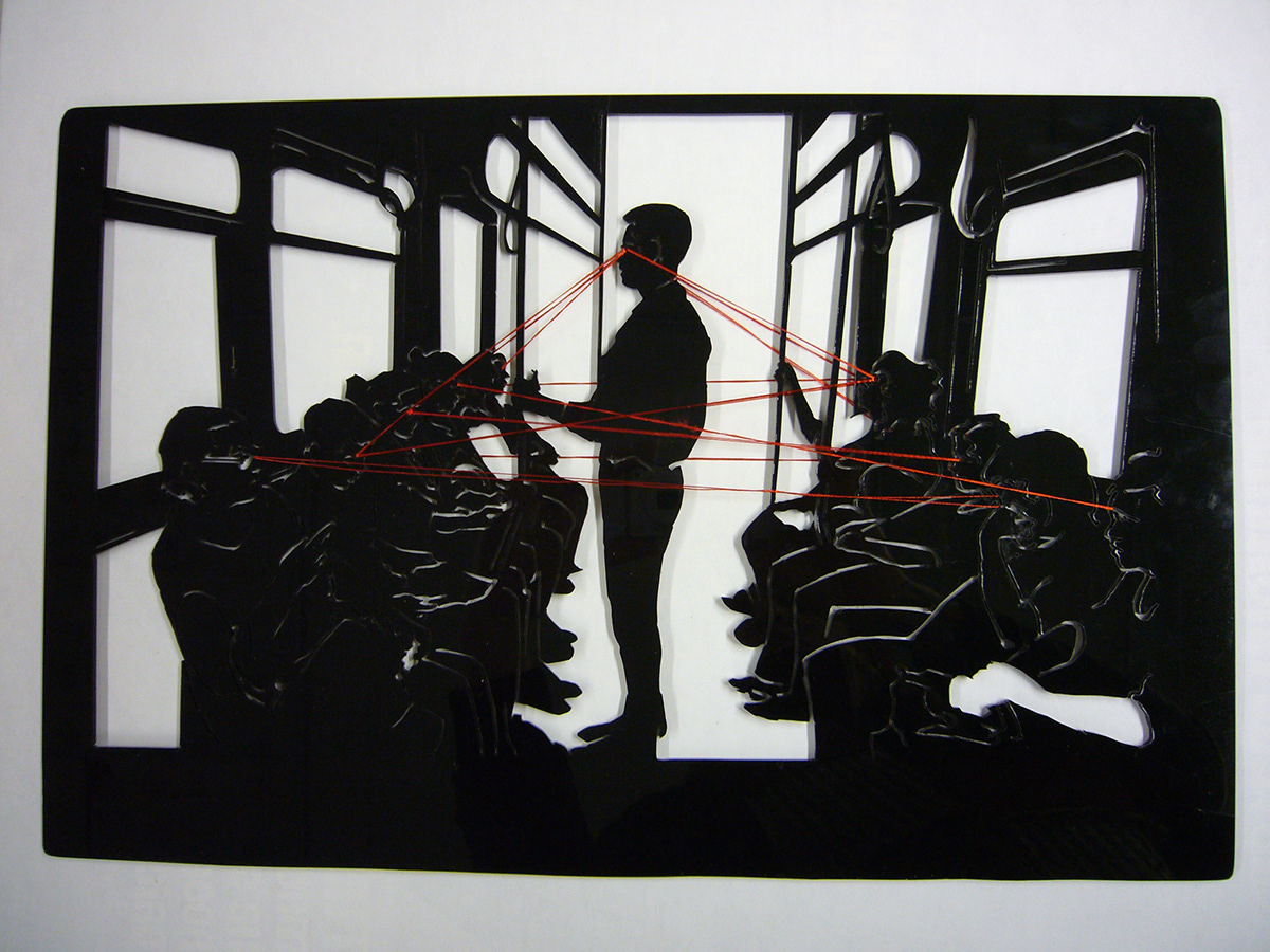 sculpture box train subway el psychology erving goffman social geometry