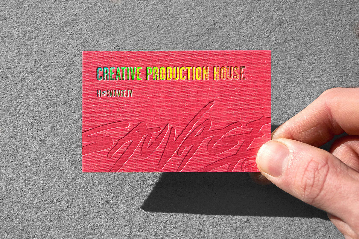 holographic edges business cards sauvage gmund embossing hotfoil crafts   foil