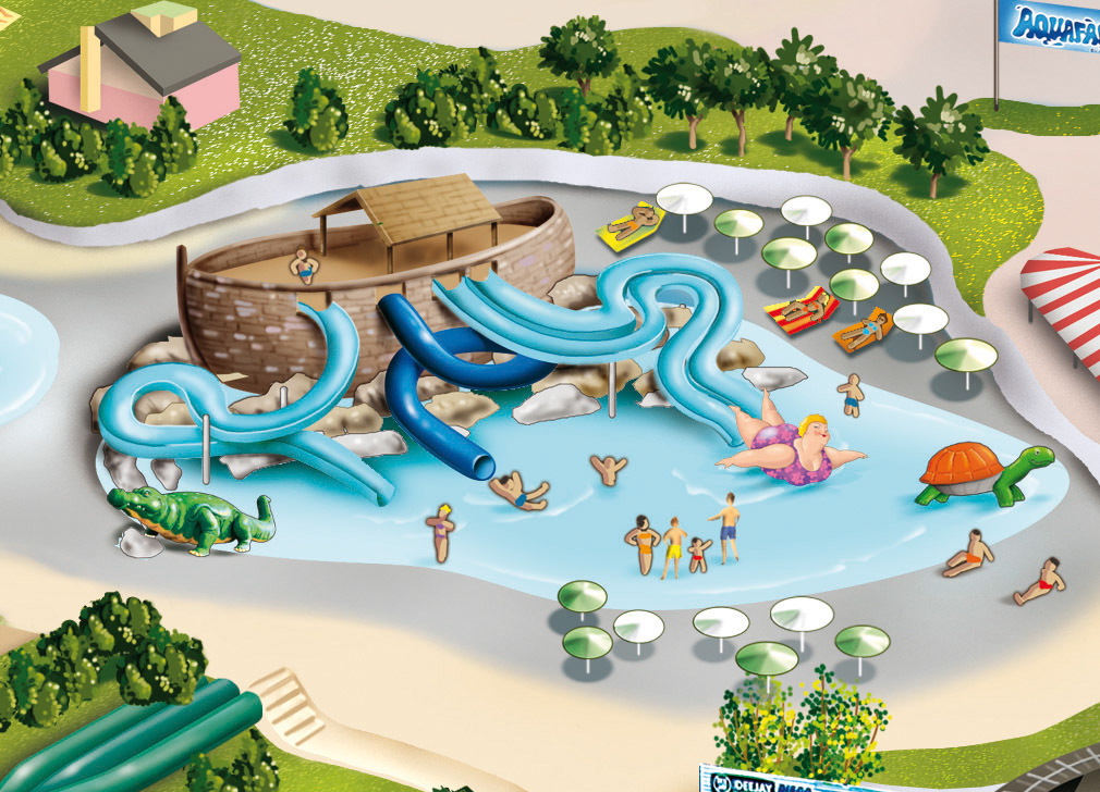 map illustration digital illustration Theme Park theme park illustration amusement park