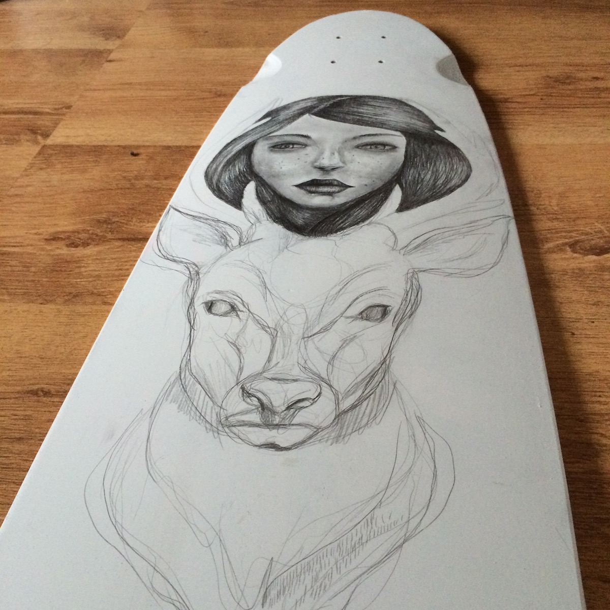 lettering art artwork LONGBOARD skateboard animal Realism graphic graphicdesign maminddesign mamind deer Panda  Nature home
