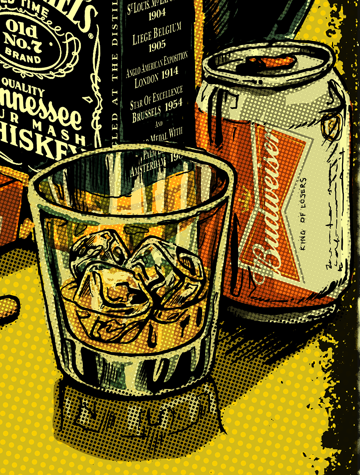 alcohol beer jack daniel's Whiskey Budweiser night