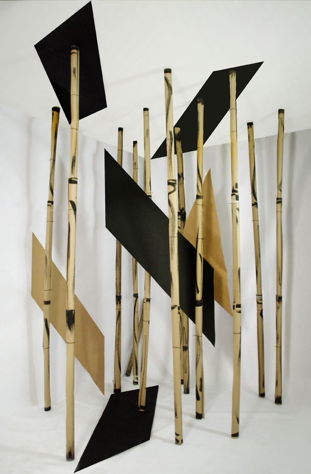 donforty simek bamboo athens geometric abstract installation