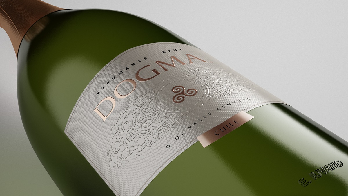 estudio iuvaro packaging design sparkling wine label design iuvaro Dogma chilean wines frozen orion triskel celthic culture
