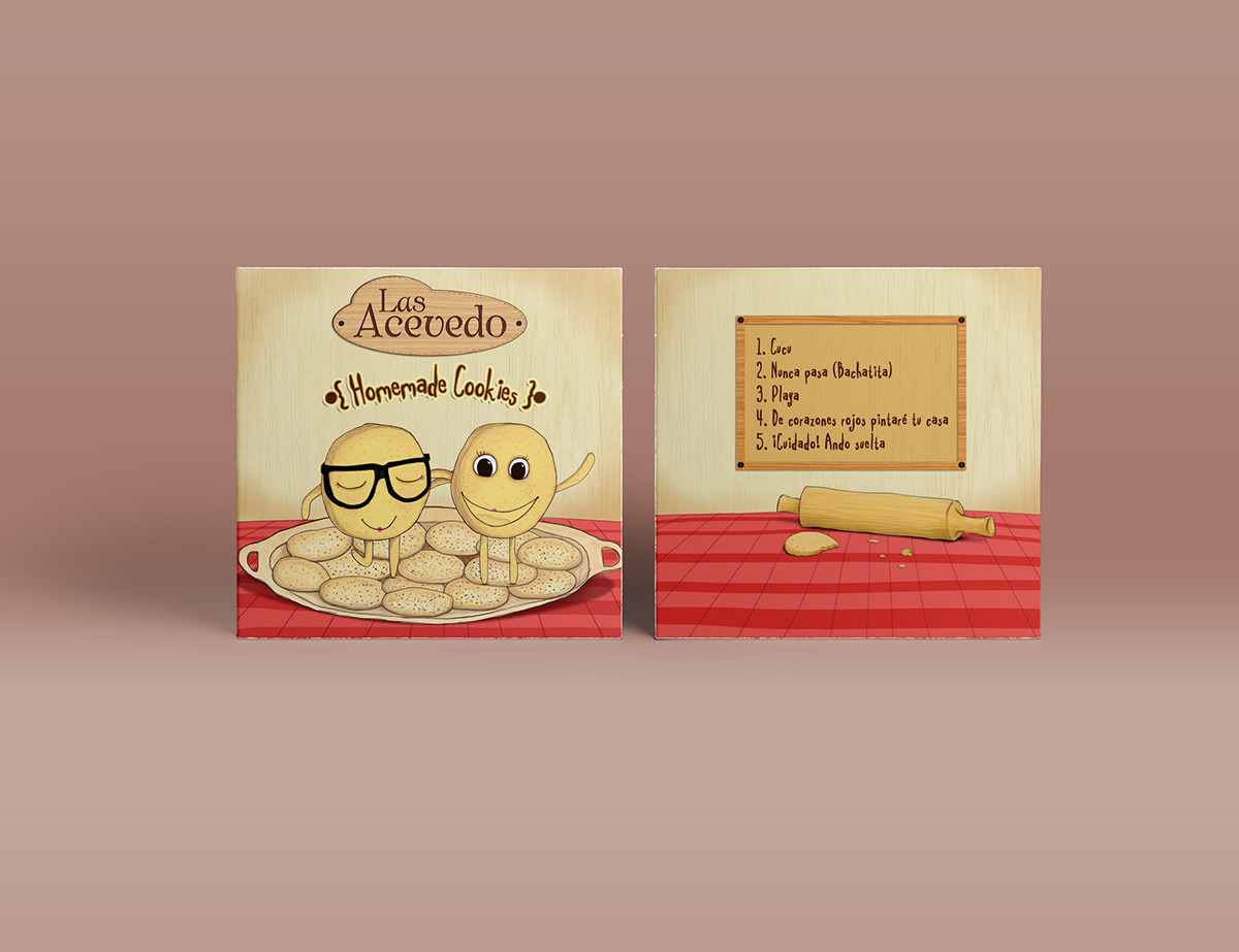 las acevedo musica dominican Melodies notas cookies galletas galleticas musicband ilustracion diseño Marova indie music cdcover coverdesign