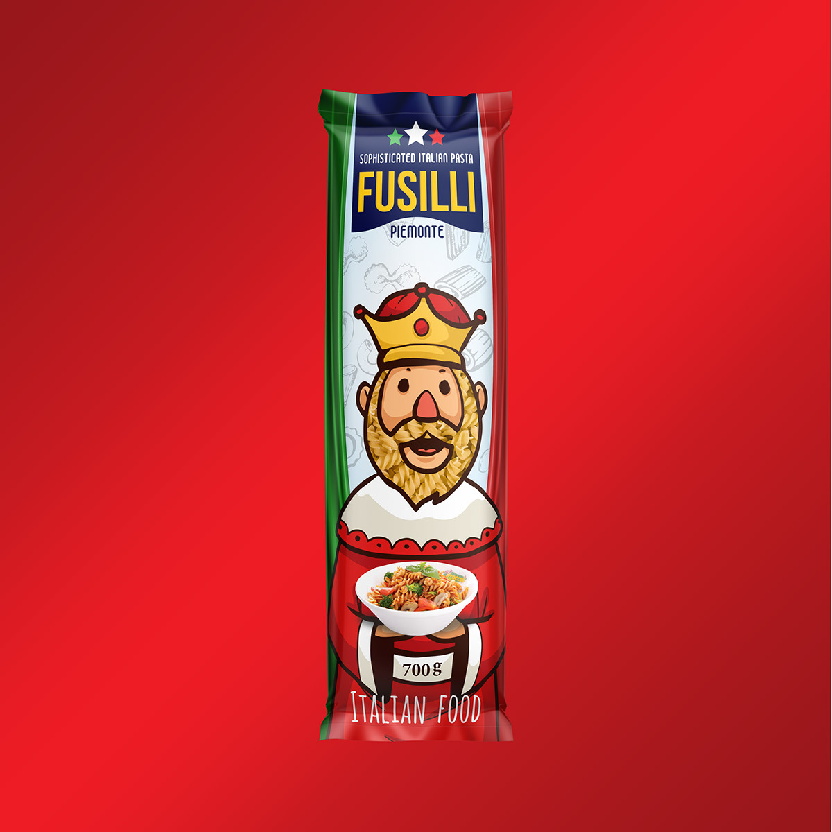 Pasta Fusilli italian Food  package Brand Branding  drink food free identity