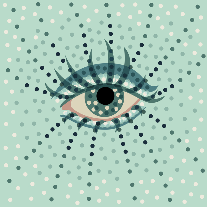 eye eyes vector Vector Illustration psychedelic dots weird odd bright colorful