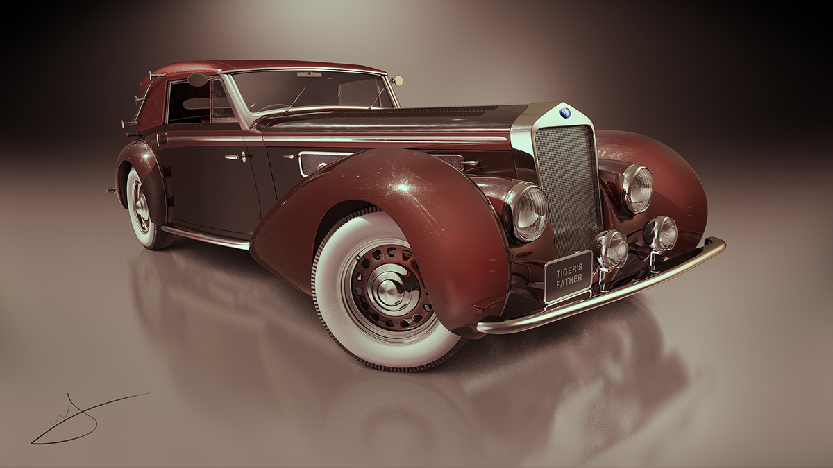 1939 Delage D8 120 Cabriolet Chapron 3D car vintage tigersfather tigerfather 3Dtotal alex novitskiy alexandr novitskiy александр новицкий CG delage 3D delage render Cabriolet Chapron render 3D car delage render 3D