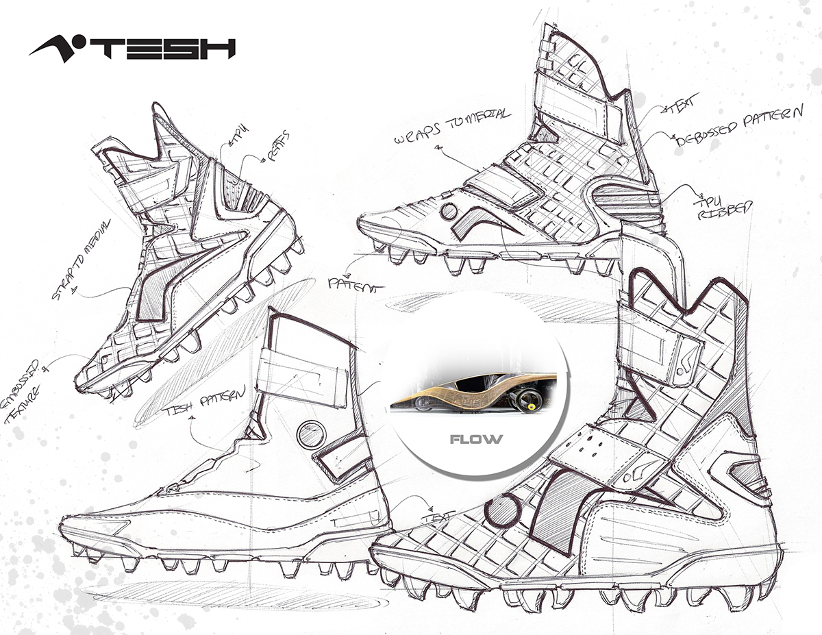 TESH Sports football aldon smith nfl football cleats cleats samples shoe design footwear design