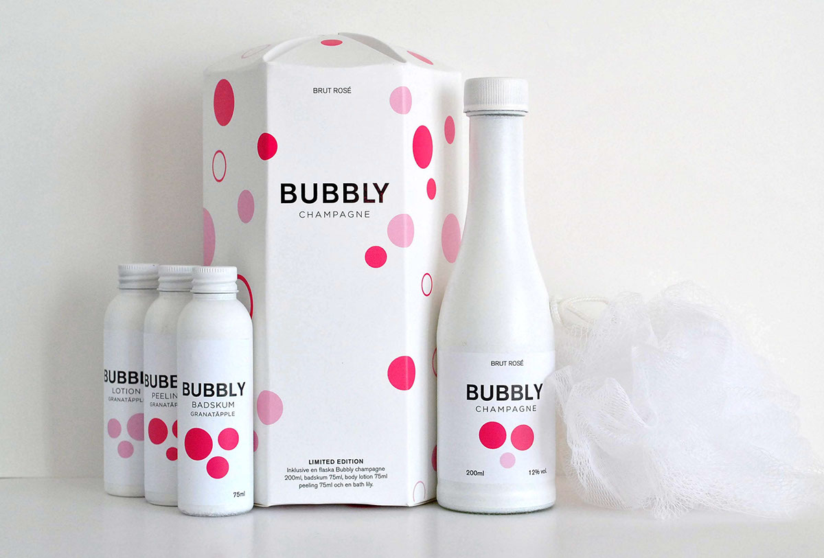 Champagne Bubbly gift packaging hexagonal