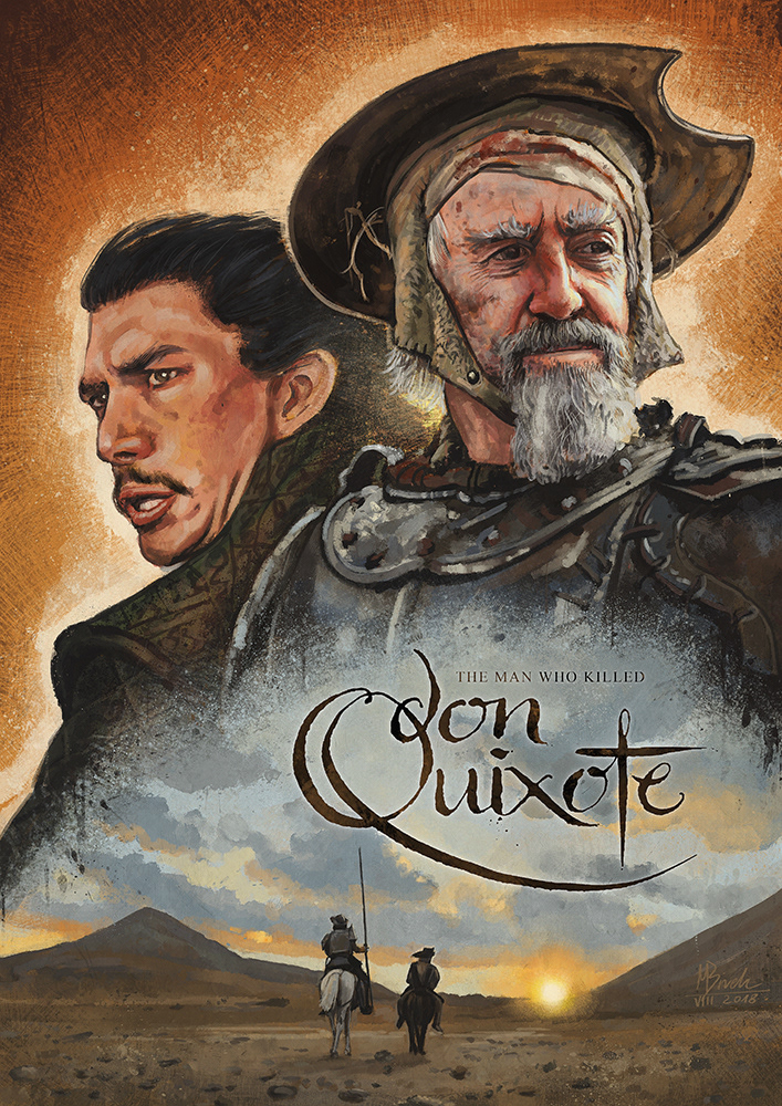don quixote the man who killed terry gilliam digital painting movie poster ILLUSTRATION  rzeszow adam driver Jonathan Pryce