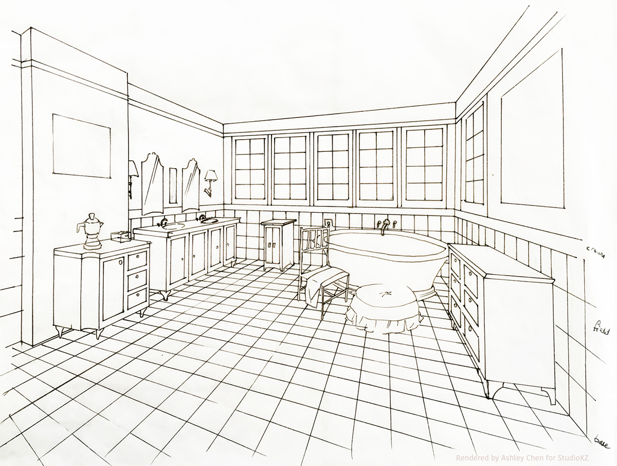 Interior rendering architecture Drawing  furniture design