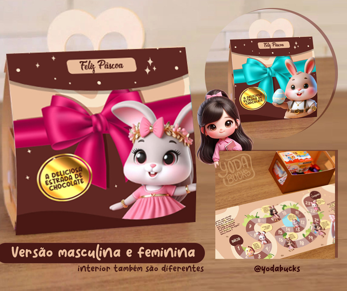 páscoa jogo chocolate sacola personalizada