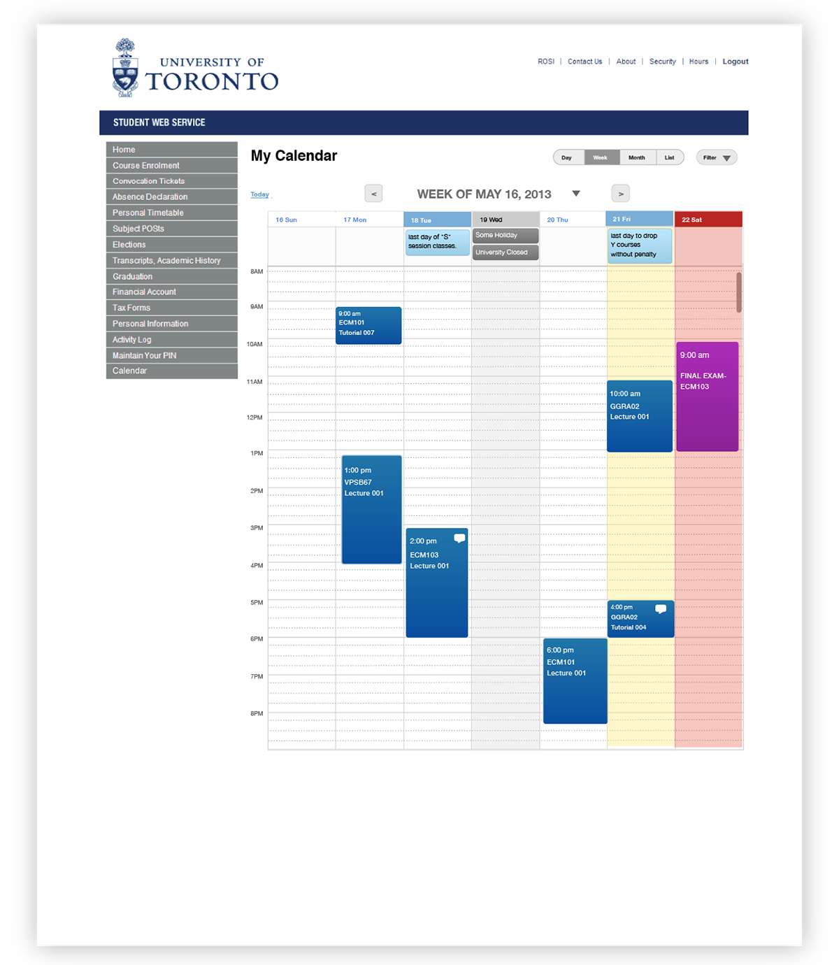 calendar timetable wireframe web application web app
