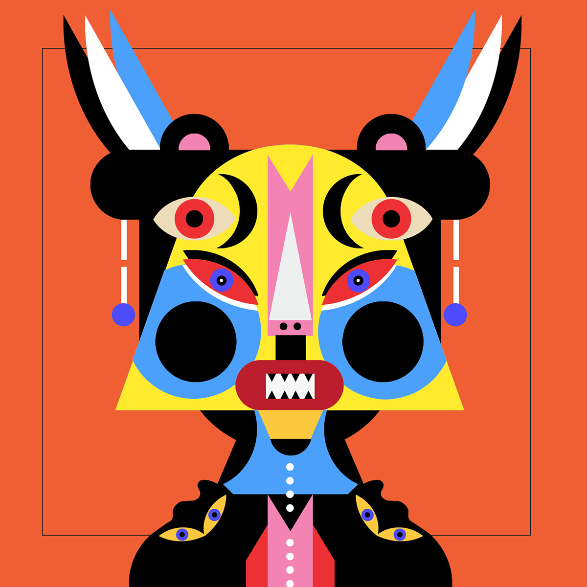 animal future human mask shapes society nft nftart Pop Art tribe