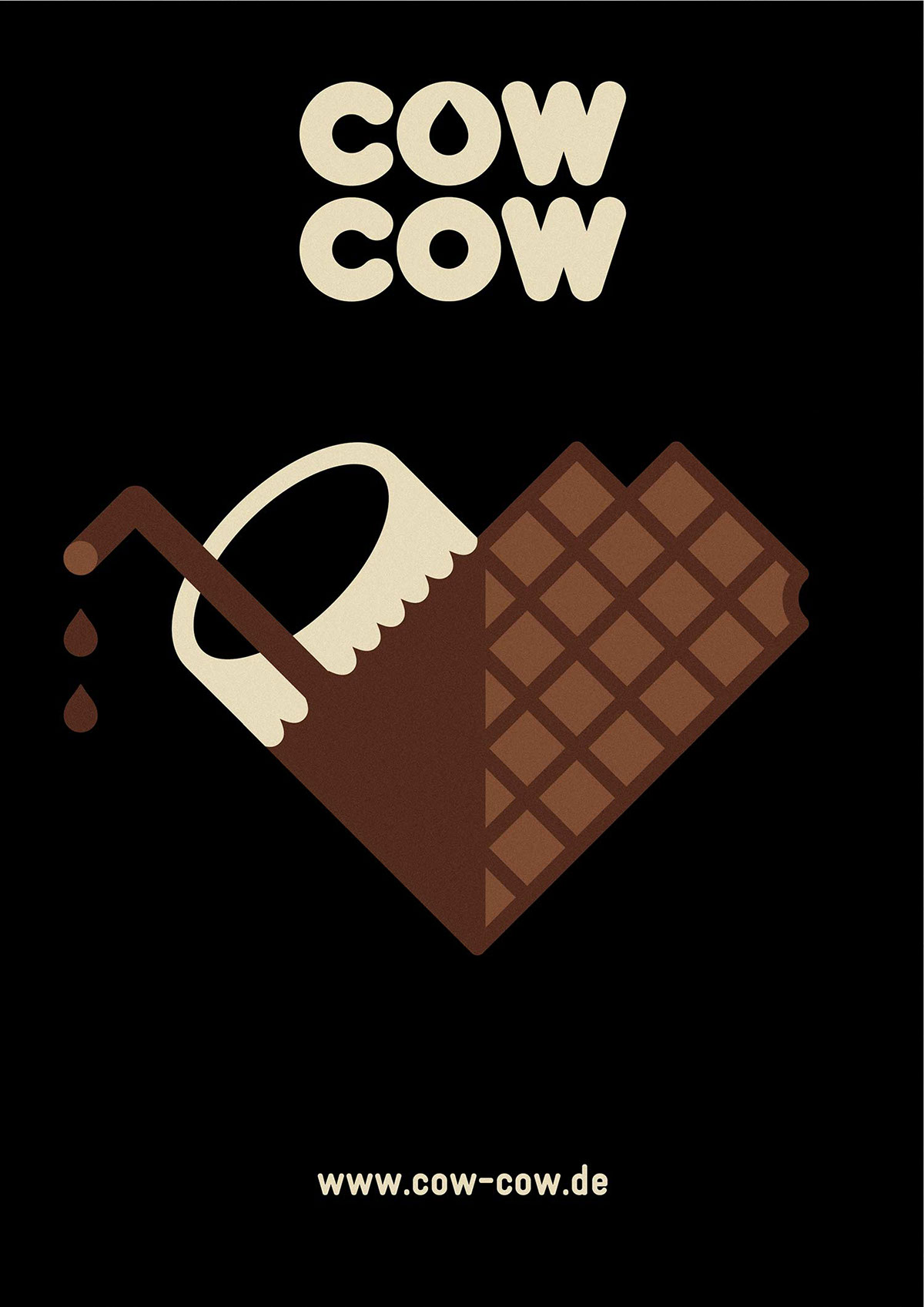 CowCow milk rocketandwink redesign german choco simple poster