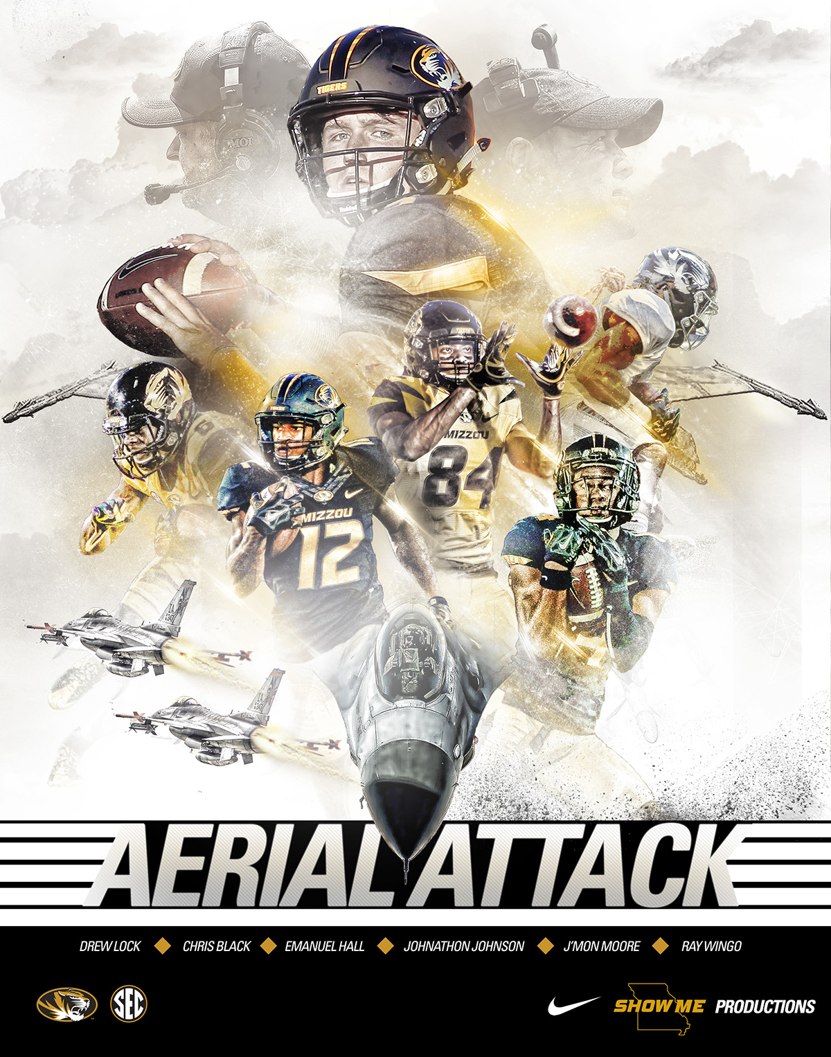 mizzou offense Aerial Attack design graphic football colllege ranked