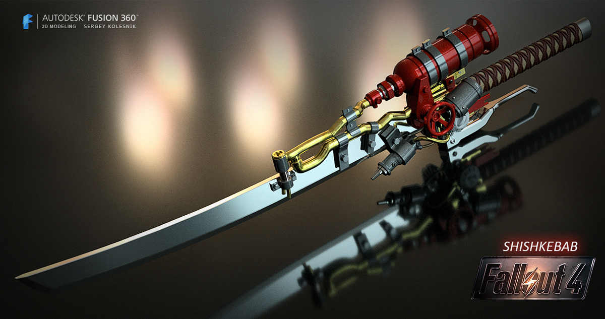 shishkebab fallout fallout 4 fallout4 katana props weapons Sword Blade ninj...