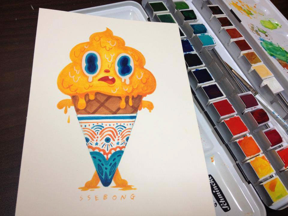 ssebong watercolors Color Pencils icecream