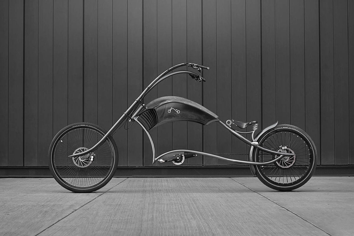Bicycle electro bike electro Custom design hand made mirko nahmijas Serbia chopper carbon brooks