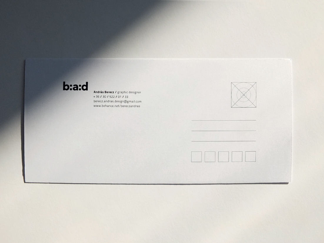 berecz andrás design bad b:a:d identity minimal photo font type business card