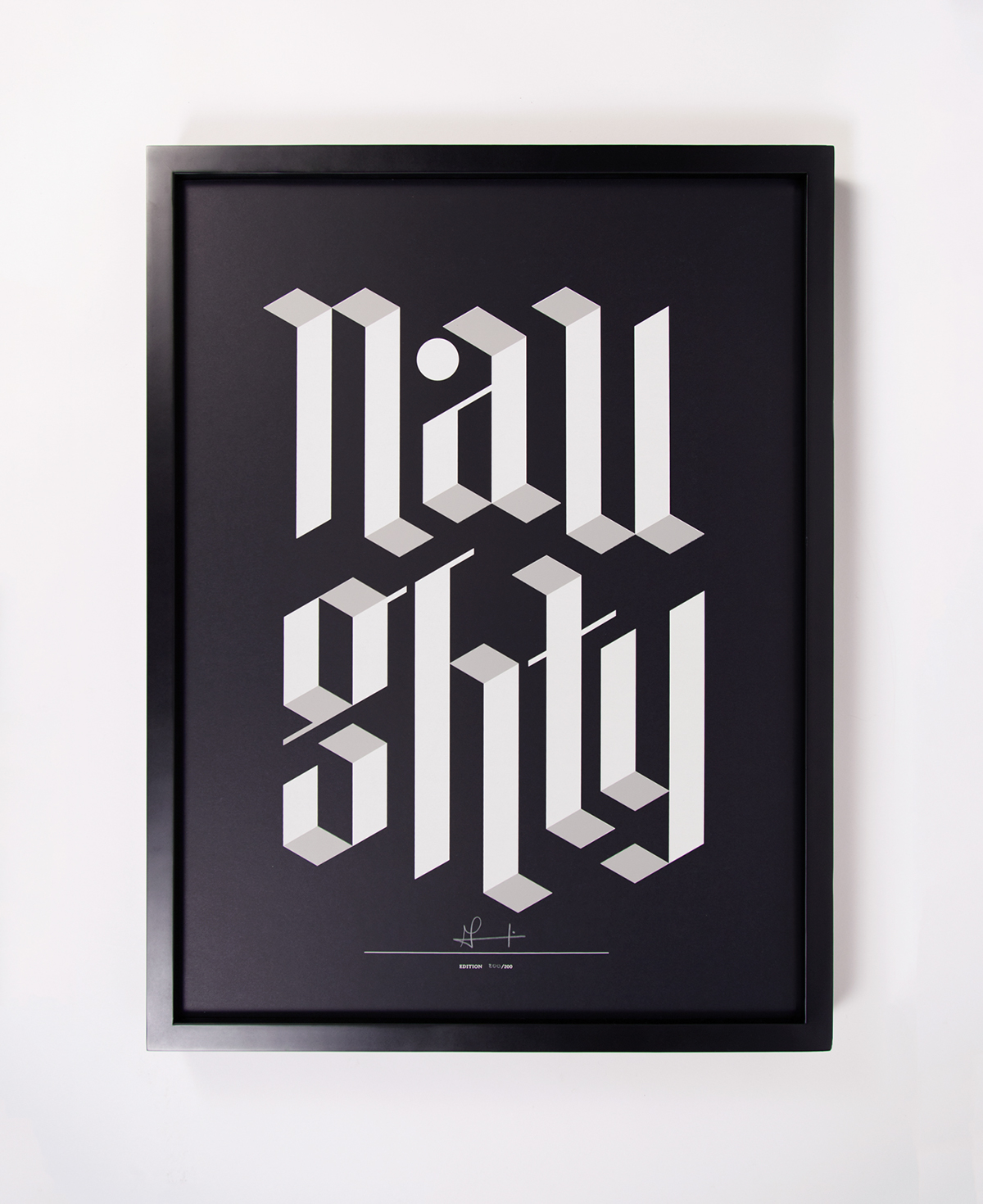 lettering posters poster type Blackletter Script lubalin screenprint limited edition naughty nice hell Niceish