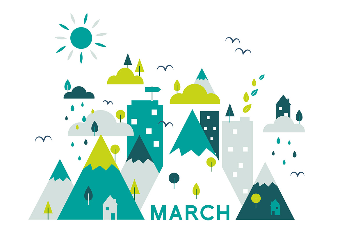march calendar mountains Nature outside