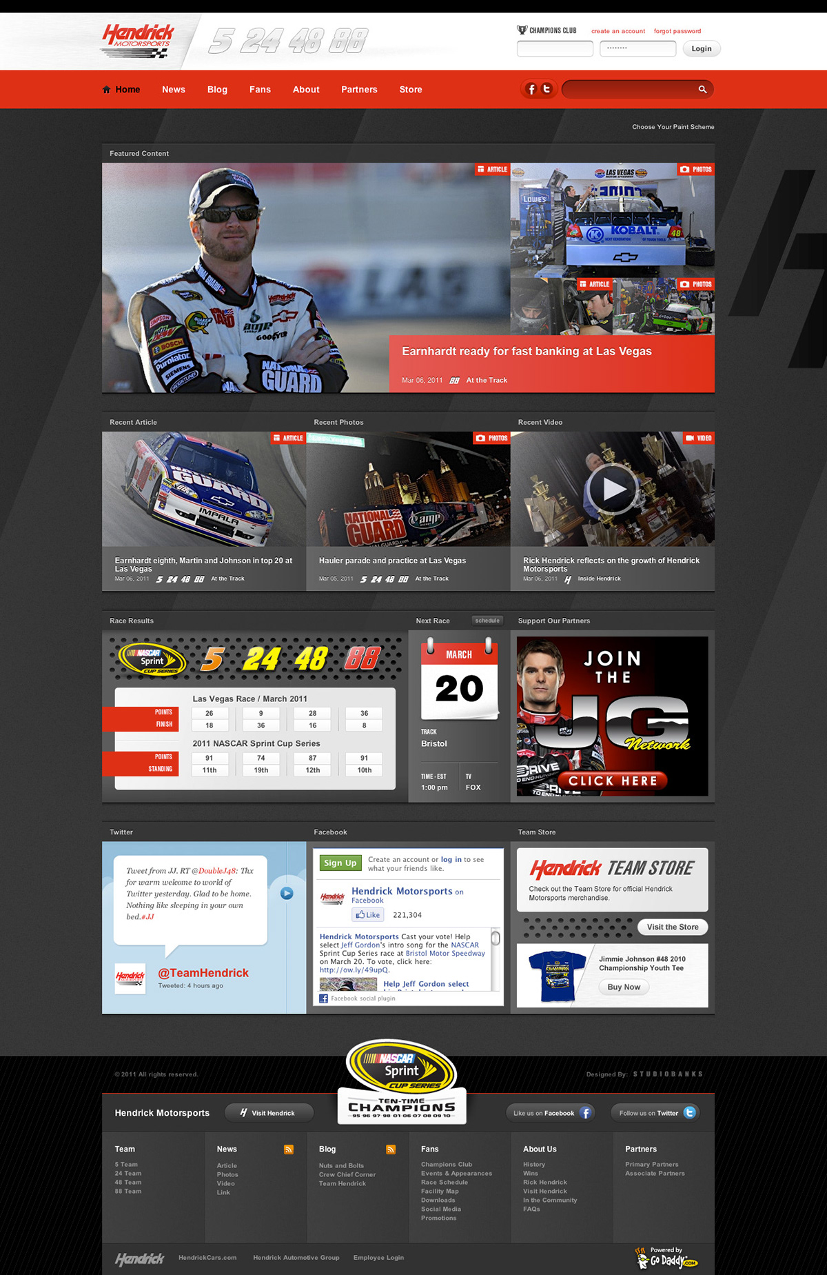 hendrick motorsports NASCAR dale jr jimmie johnson Lowes Racing Website studiobanks
