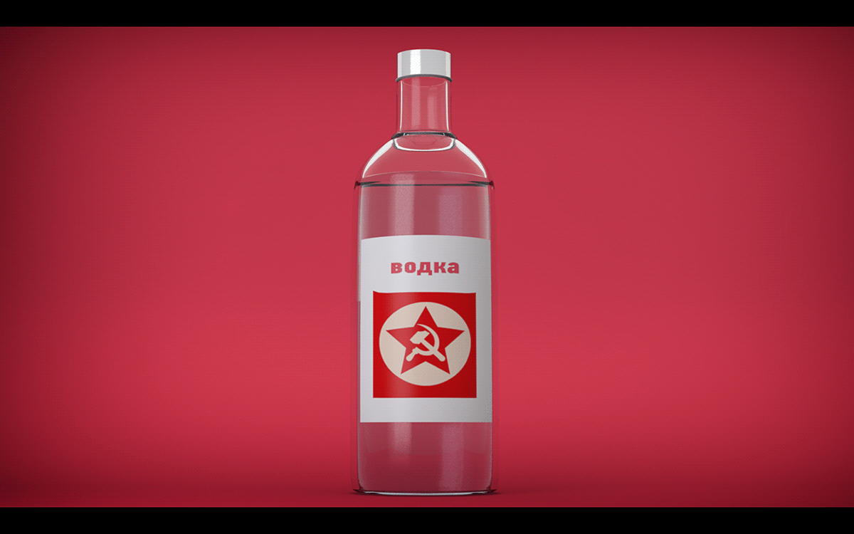 Vodka russian modo model 3D red ccccp photoshop Render