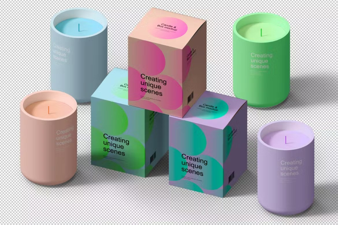 box candle Mockup mockups package package design  Packaging packaging design product product design 