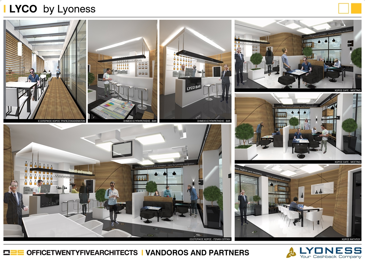 lyco lounge lyoness THESSALONIKI coffee bar Coffee Peraia corian Interior decoration vandoros bar corporate lyco