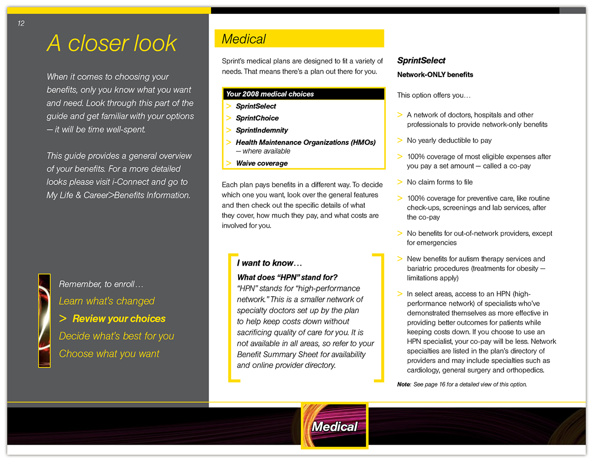 Adobe Portfolio brochure Guide multi-page benefits guide sprint