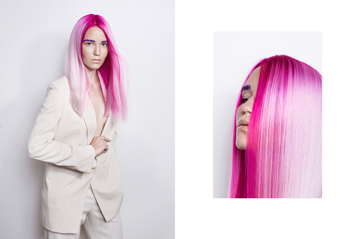 color pink beauty hairstyle Adobe Portfolio