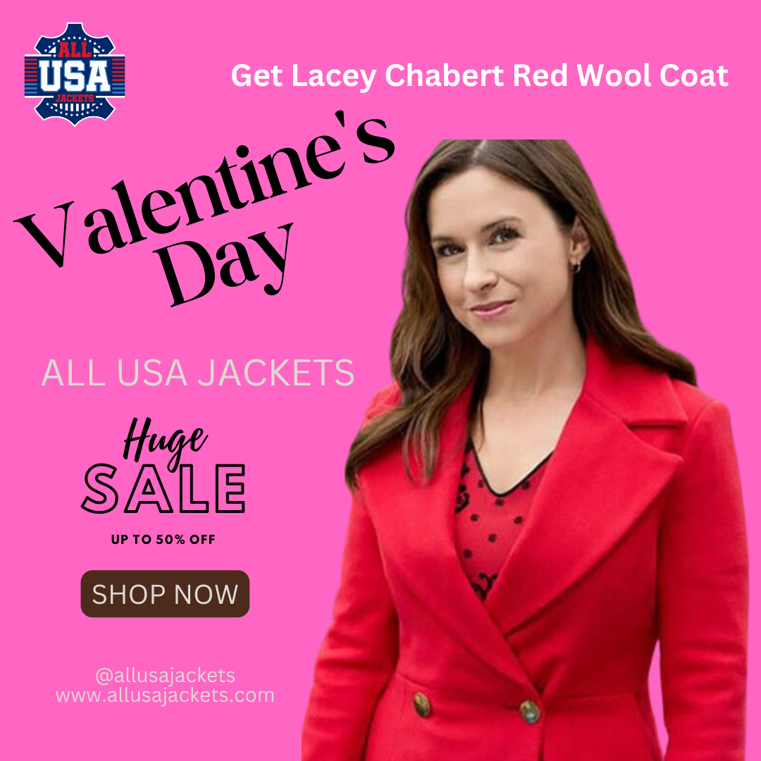 lacey chabert Red Wool Coat